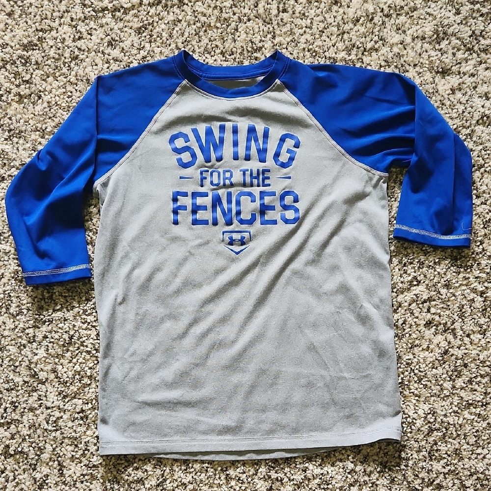 Under Armour Gray and Blue HeatGear Shirt